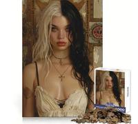 Rompecabezas Vintage Young Goth Girl de 1000 Piezas para Adultos Juego de Estrategia, Juego de ingenio, Juego de Mesa, diseño Limpio, (50x75cm)