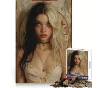 Rompecabezas Vintage Young Goth Girl de 1000 Piezas para Adultos Juego de Estrategia, Juego de ingenio, Juego de Mesa, diseño Limpio, (38x52cm)