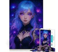 Rompecabezas Violet Bloom Fairy 1000 Juego de concentración Mental Diseño de Ajuste Huecos Desafío Cerebral Interactivo para el hogar (50x75cm)