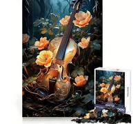 Rompecabezas Violín Entre Flores 1000 Piezas para Adultos Pensamiento Estratégico Recreación Ligera Diseño Limpio (38x26cm)