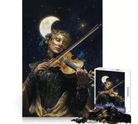 Rompecabezas Violinista bajo la Luna para Adultos, 1000 Piezas, Capacidad Cerebral, pasatiempo Tranquilo, Cierre Seguro, Regalo Creativo (38x52cm)