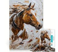 Rompecabezas Vivid Equine Vigor de 1000 Piezas Juego para ejercitar la Mente Artesanía de Corte experta Un pasatiempo Fascinante para los Momentos de Ocio (38x26cm)