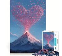 Rompecabezas Volcán de Corazones 1000 Juego de Recuerdo Mental Alta Precisión Manualidad de Corte Desafío Interactivo para el Cerebro en Casa (38x26cm)