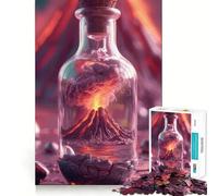 Rompecabezas Volcán en una Botella para Adultos 1000 Piezas Juego para estimular la Mente tamaño Uniforme Piezas precisas Ideal para Viajar ejercitar la Mente (38x52cm)