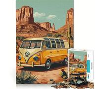 Rompecabezas Volkswagen Desert para Adultos de 1000 Piezas Juego de Memoria Divertido componentes Resistentes y de Corte Limpio aliviar el estrés (38x52cm)
