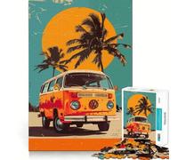 Rompecabezas Volkswagen Estilo Pop Art de 1000 Piezas para Adolescentes Tren de la Memoria Diversión conexión Limpia y sin Fisuras Actividad Relajante para Grupos en Interiores (38x52cm)