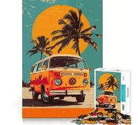 Rompecabezas Volkswagen Tipo Pop Art para Adultos 1000 Piezas Juego Mental Divertido tecnología Avanzada de Corte láser desafío entretenido para el Tiempo de Espera (38x26cm)