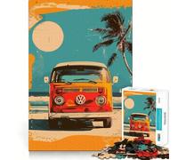 Rompecabezas Volkswagen Tipo Transporte de 1000 Piezas para Adolescentes Diversión para estimular la Mente Manualidad de Corte de Alta precisión Actividad Relajante para desconectar (50x75cm)