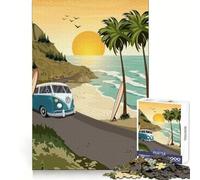 Rompecabezas VW Van Beach Sunset para Adultos, 1000 Piezas, para ejercitar la Mente, pasatiempo Tranquilo, Cierre Seguro, Regalo Creativo (38x26cm)
