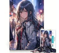 Rompecabezas Waifu bajo la Lluvia 1000 Piezas Juego de concentración Mental Corte de precisión Bordes Suaves Actividad Absorbente para Noches tranquilas (38x26cm)