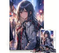 Rompecabezas Waifu bajo la Lluvia de 1000 Piezas para Adolescentes Actividad Divertida y Relajante para ejercitar la Mente Bordes precisos Regalo Ideal (50x75cm)