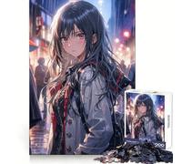 Rompecabezas Waifu bajo la Lluvia para Adolescentes, 1000 Piezas, estimulación cognitiva, Placer Relajante, Corte preciso, (38x26cm)