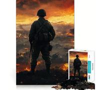 Rompecabezas Warzone Battlefield para Adultos 1000 Piezas Juego de Memoria Cerebral Corte Fino Acabado Premium Forma entretenida de Pasar el Tiempo Libre (50x75cm)