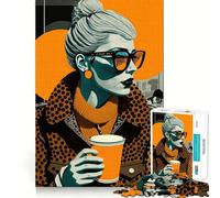 Rompecabezas We Love Coffee 1000 Juego de concentración Mental Diseño de Ajuste Huecos Desafío Cerebral Interactivo para el hogar (38x52cm)