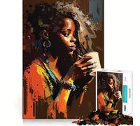 Rompecabezas We Love Coffee de 1000 Piezas Diversión para ejercitar la Memoria Bordes Lisos Encajamiento Forma Divertida de llenar los ratos Libres (38x52cm)