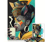 Rompecabezas We Love Coffee de 1000 Piezas Juego de Habilidad Mental Ajuste Estable Sin Piezas Que se muevan Un pasatiempo Divertido para Fines de Semana Largos (38x52cm)