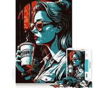 Rompecabezas We Love Coffee de 1000 Piezas para Adolescentes Desarrolla la Mente y la diversión Tamaño Uniforme Piezas precisas Actividad Relajante para Grupos en Interiores (50x75cm)