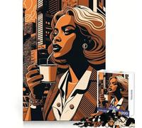 Rompecabezas We Love Coffee de 1000 Piezas para Adolescentes Potencia la Memoria, relaja la Mente y es Divertido Ajuste Ideal para Navidad (50x75cm)
