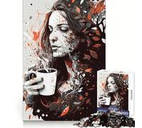 Rompecabezas We Love Coffee para Adultos, 1000 Piezas, para Mejorar la concentración y Relajarse, con Corte Suave, Invierno (50x75cm)