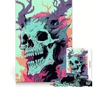 Rompecabezas Wendigo Pastel Vector Art de 1000 Piezas para Adolescentes Pensamiento Claro, interacción Suave, Encaje Firme, Bonito Regalo (50x75cm)