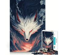 Rompecabezas White Fox Spirit 1000 Piezas Juego de concentración Mental Corte de precisión Bordes Suaves Juego para Crear Conexiones significativas (38x26cm)