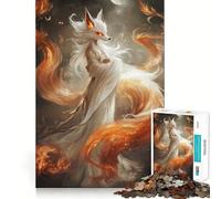 Rompecabezas White Fox Spirit para Adultos 1000 Piezas Entrenamiento Mental Piezas sin Rebabas Corte Limpio Actividad para Compartir en Familia (38x26cm)