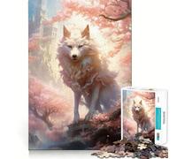 Rompecabezas White Kitsune Fox Spirit para Adolescentes 1000 Piezas diversión Que estimula la Mente Corte Limpio componentes Resistentes Actividad para Compartir con los niños (50x75cm)