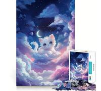 Rompecabezas White Kitten Dreamworld 1000 Think Boost Game Tight Lock No Loose Pieces Interactive Brain Challenge para el hogar (50x75cm)