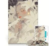 Rompecabezas White Lily Dream de 1000 Piezas Juguete para desarrollar la Capacidad cognitiva Superficie Lisa y sin Rebabas Actividad Relajante para Grupos en Interiores (50x75cm)