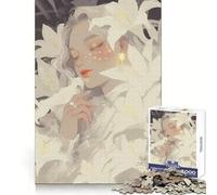 Rompecabezas White Lily Dream para Adultos, 1000 Piezas, Creativo, para aliviar el estrés, Divertido, con Bordes precisos, Ideal para una Navidad inolvidable (50x75cm)