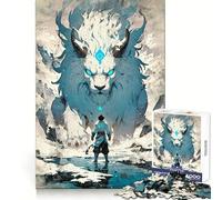 Rompecabezas White Lion Spirit para Adolescentes, 1000 Piezas, para desarrollar la Memoria cognitiva, Relajarse y Disfrutar del Tiempo Libre Corte Exacto Regalo de cumpleaños (38x52cm)