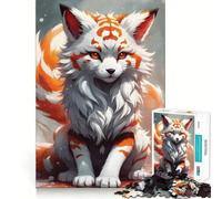 Rompecabezas White Sakura Kitsune 1000 Piezas Juego Think Boost Cierre hermético Sin Piezas Sueltas Desafío Interactivo para el Cerebro en casa (38x52cm)