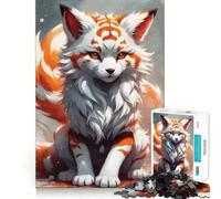 Rompecabezas White Sakura Kitsune de 1000 Piezas para Adultos Juego de Habilidad Mental Corte láser para un Ajuste Actividad gratificante para días lluviosos (50x75cm)