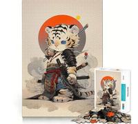 Rompecabezas White Tiger Samurai para Adultos 1000 Piezas Juego Think Boost Estructura de Encaje precisa fácil de Aprender diversión para Toda la Familia (38x52cm)