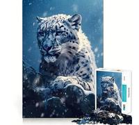 Rompecabezas White Tiger Snow Nature de 1000 Piezas para Adolescentes Juego Que estimula el Cerebro Encaje Huecos Actividad Relajante para Grupos en Interiores (38x52cm)