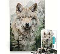 Rompecabezas White Wolf 1000 Piezas Juego de concentración Mental Corte de precisión Bordes Suaves Juego para Crear Conexiones significativas (38x52cm)