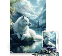 Rompecabezas White Wolf by The Lake para Adolescentes, 1000 Piezas, Bienestar Cerebral, relajación Mental, diversión, Cierre Perfecto, Regalo Ideal (38x26cm)