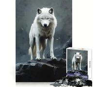 Rompecabezas White Wolf de 1000 Piezas para Adolescentes: Entrenamiento Inteligente, pasatiempo Acogedor, Corte Impecable, Sorpresa de cumpleaños (50x75cm)