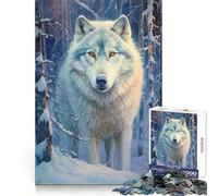 Rompecabezas White Wolf de 1000 Piezas para Adultos: estimulación cognitiva, Escape Consciente, Cierre hermético, Regalo navideño (50x75cm)