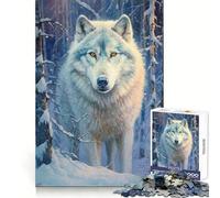 Rompecabezas White Wolf de 1000 Piezas para Adultos Mejora la Memoria Recreación Tranquila Corte de Calidad Regalo Memorable (38x52cm)
