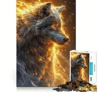Rompecabezas White Wolf Energy para Adultos 1000 Piezas Juego de Memoria Cerebral Cortado con láser para un Ajuste Perfecto aliviar el estrés (50x75cm)