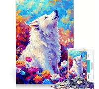 Rompecabezas White Wolf para Adolescentes 1000 Piezas Mejora la Capacidad Mental Juego tamaño Uniforme Piezas precisas diversión Familiar Actividad Nocturna (50x75cm)
