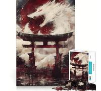 Rompecabezas White Wolf Spirit Gate para Adultos 1000 Piezas Juego de Memoria Cerebral Corte Fino Acabado Premium Forma entretenida de Pasar el Tiempo Libre (38x52cm)