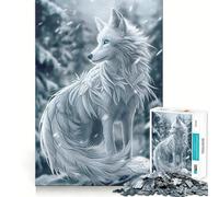 Rompecabezas White Wolf Winter Guardian de 1000 Piezas Desarrolla la Memoria y la Capacidad de Recordar Diversión de Calidad Profesional Ideal para Recortar para estimular la Mente Actividad