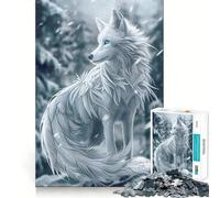 Rompecabezas White Wolf Winter Guardian de 1000 Piezas Juguete para desarrollar la Capacidad cognitiva Superficie Lisa y sin Rebabas Actividad Relajante para Grupos en Interiores (50x75cm)