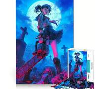 Rompecabezas Wields Horror Goth Girl de 1000 Piezas,Juego Mental Divertido,diseño de Ajuste Huecos, reuniones Familiares (38x52cm)