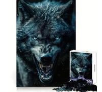 Rompecabezas Wild Black Wolf para Adolescentes, 1000 Piezas, para Practicar la lógica, para Momentos de relajación, Bordes limpios, Regalo Ideal (50x75cm)
