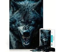 Rompecabezas Wild Black Wolf para Adultos,1000 Piezas,para desarrollar la Memoria,Ajuste Estable,sin Piezas Que se muevan,Compacto,Ideal para Jugar en Familia (50x75cm)