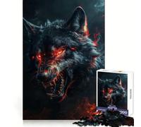 Rompecabezas Wild Evil Black Wolf de 1000 Piezas para Adolescentes Estimula el Pensamiento lógico y el Tiempo Libre Diseño Limpio y Elegante (38x26cm)