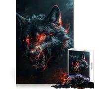 Rompecabezas Wild Evil Black Wolf para Adultos, 1000 Piezas, Actividad Relajante para el Cerebro y la Memoria, Cierre Seguro, Regalo Acogedor de Navidad (50x75cm)